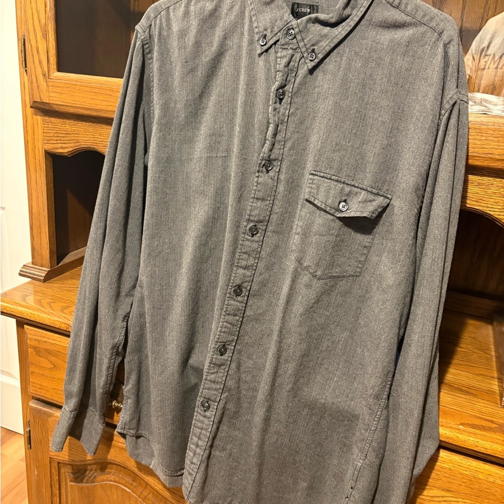 J. Crew Charcoal Button Down Shirt men’s xl slim fit